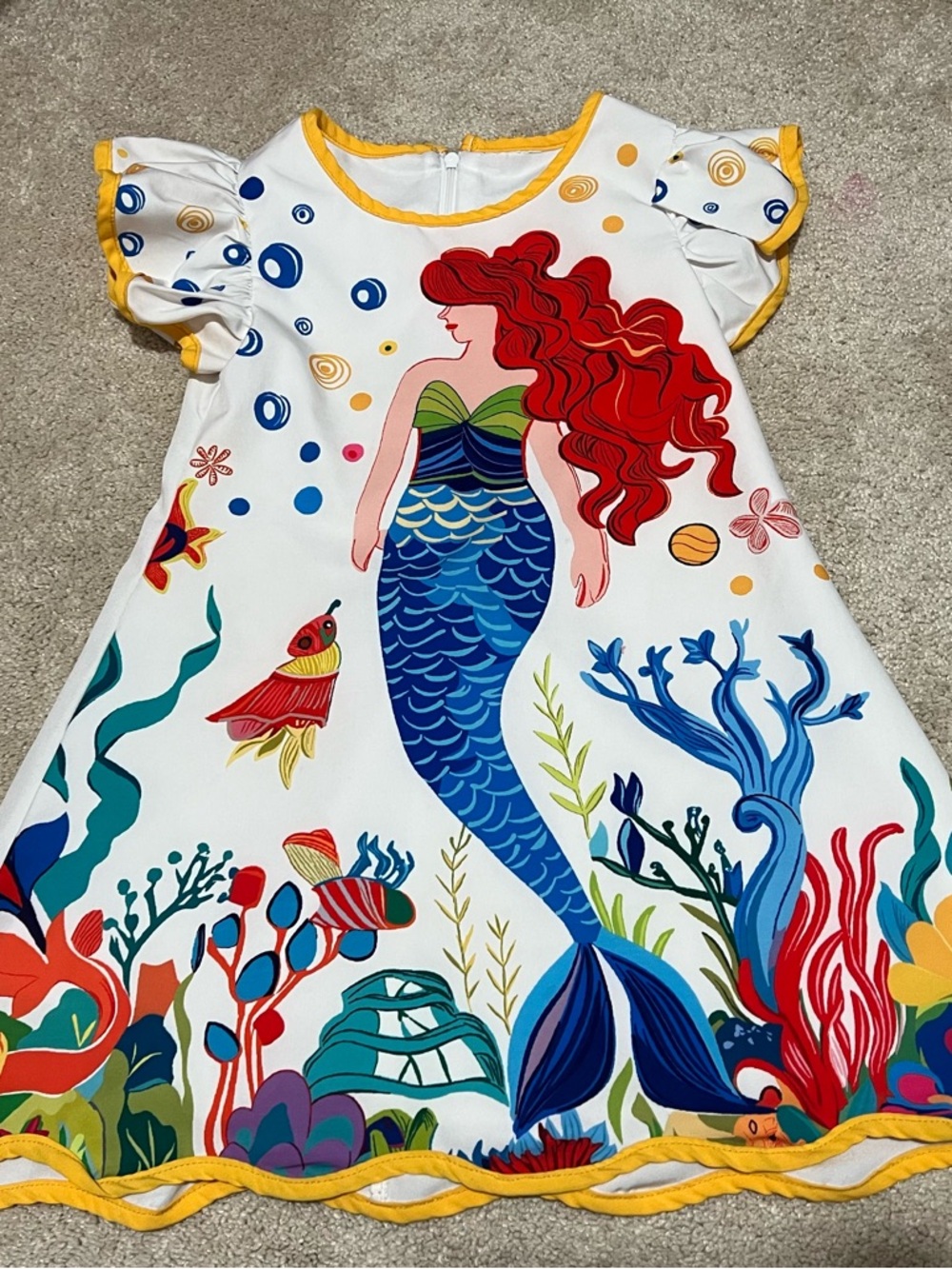 Girls Mermaid Print Dress